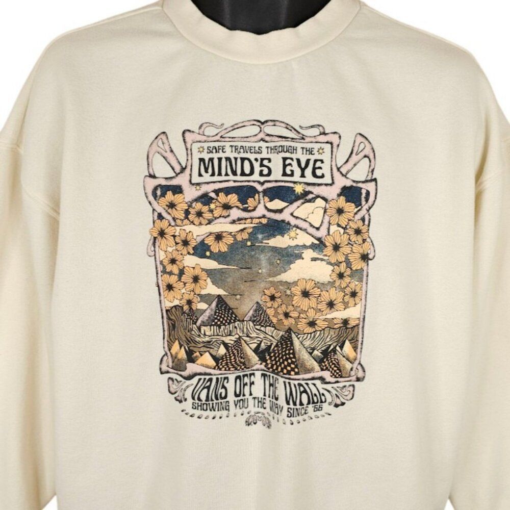 VANS Off The Wall Sweatshirt Womens Size Small Through The Minds Eye OVERSIZED